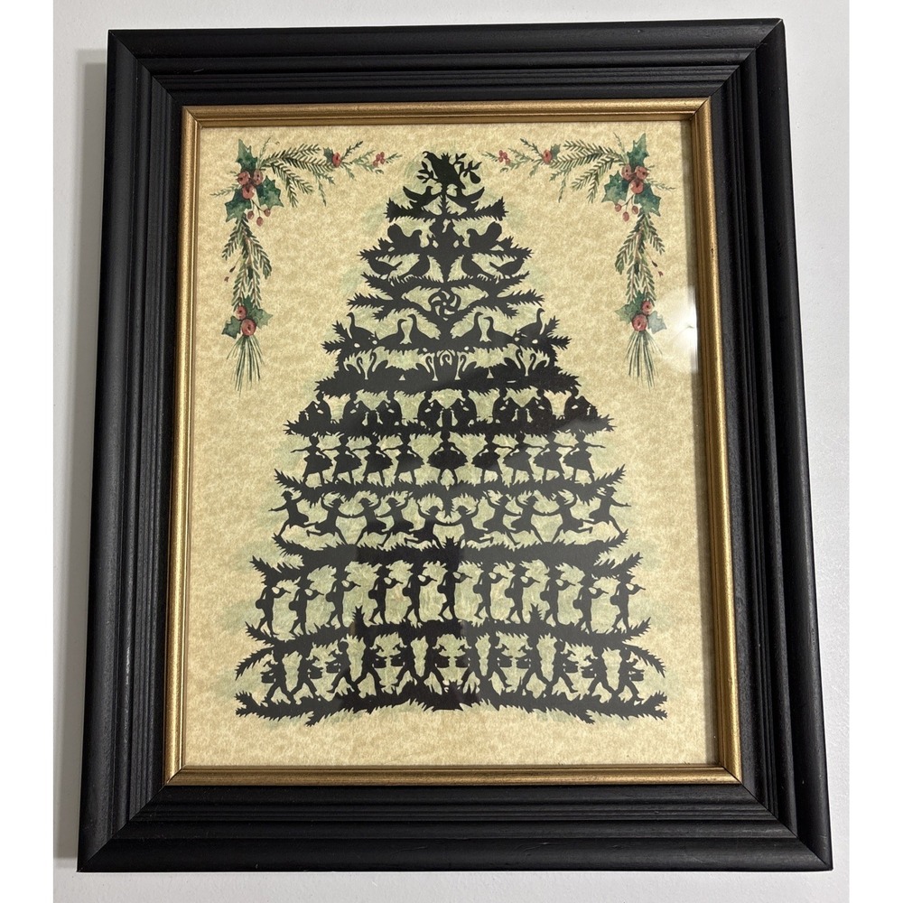 12 Days Of Christmas ‎ Framed Silhouette Look Art Victorian Reproduction